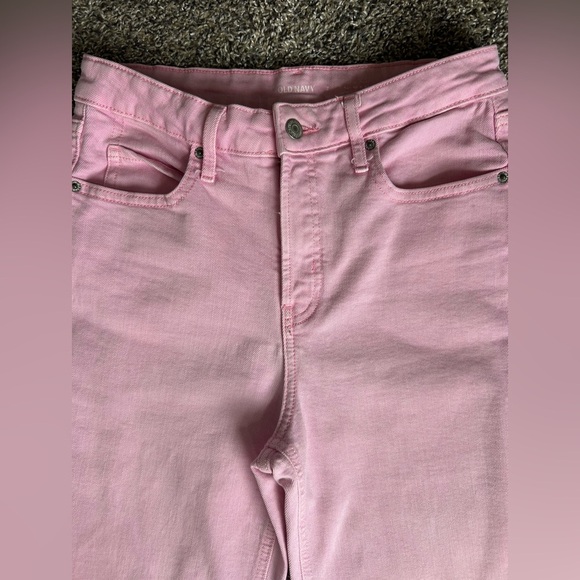Old Navy Wide Leg High Waisted Pink Denim Jeans size 2 - Picture 2 of 9